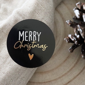 Weihnachten Sticker 'Merry Christmas" | Weihnachtsetiketten, Weihnachtssticker, Geschenkaufkleber Weihnachten