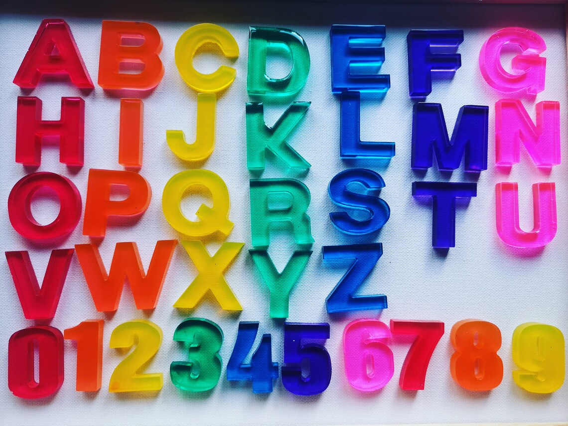 Rainbow full set Alphabet and numbers | Etsy