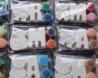Paint your own Initial & Figure party bags.