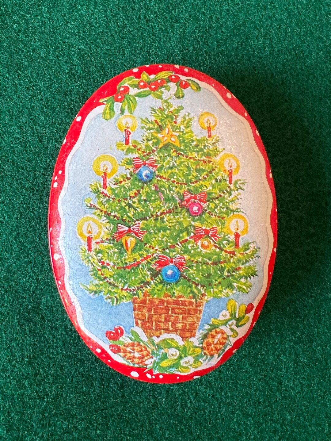 Vintage Lillian Vernon Christmas Tin Candle 1987 Etsy