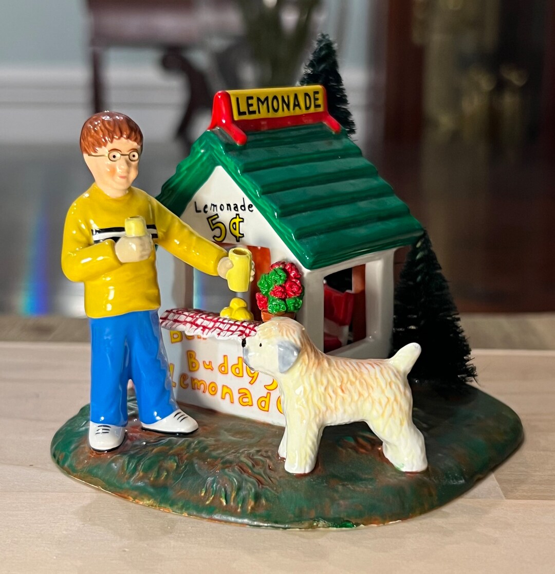 Department 56 Villaggio Di Neve - Bancarella Di Limonata Ben & Buddy, Edizione Limitata 2001-2003, 11,4 X 9,5 X 8,9 Cm