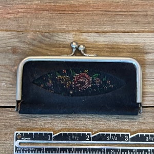 West Germany leather with stitched floral manicure kit