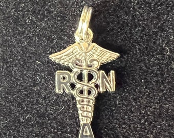 ROC Sterling Caduceus RNA Restorative Nursing Assistant charm