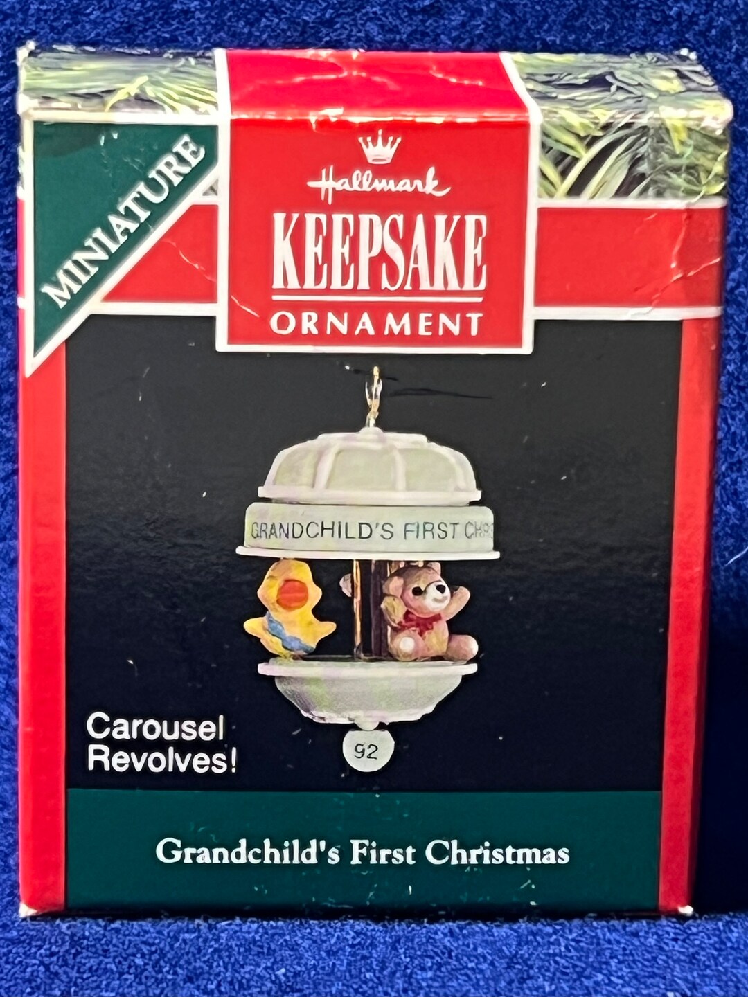 Hallmark Miniature 1992 “ Grandchild’s First Christmas “ Carousel ...