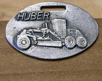 Huber Road Grader Heavy Machinery Metal Vintage Watch Fob