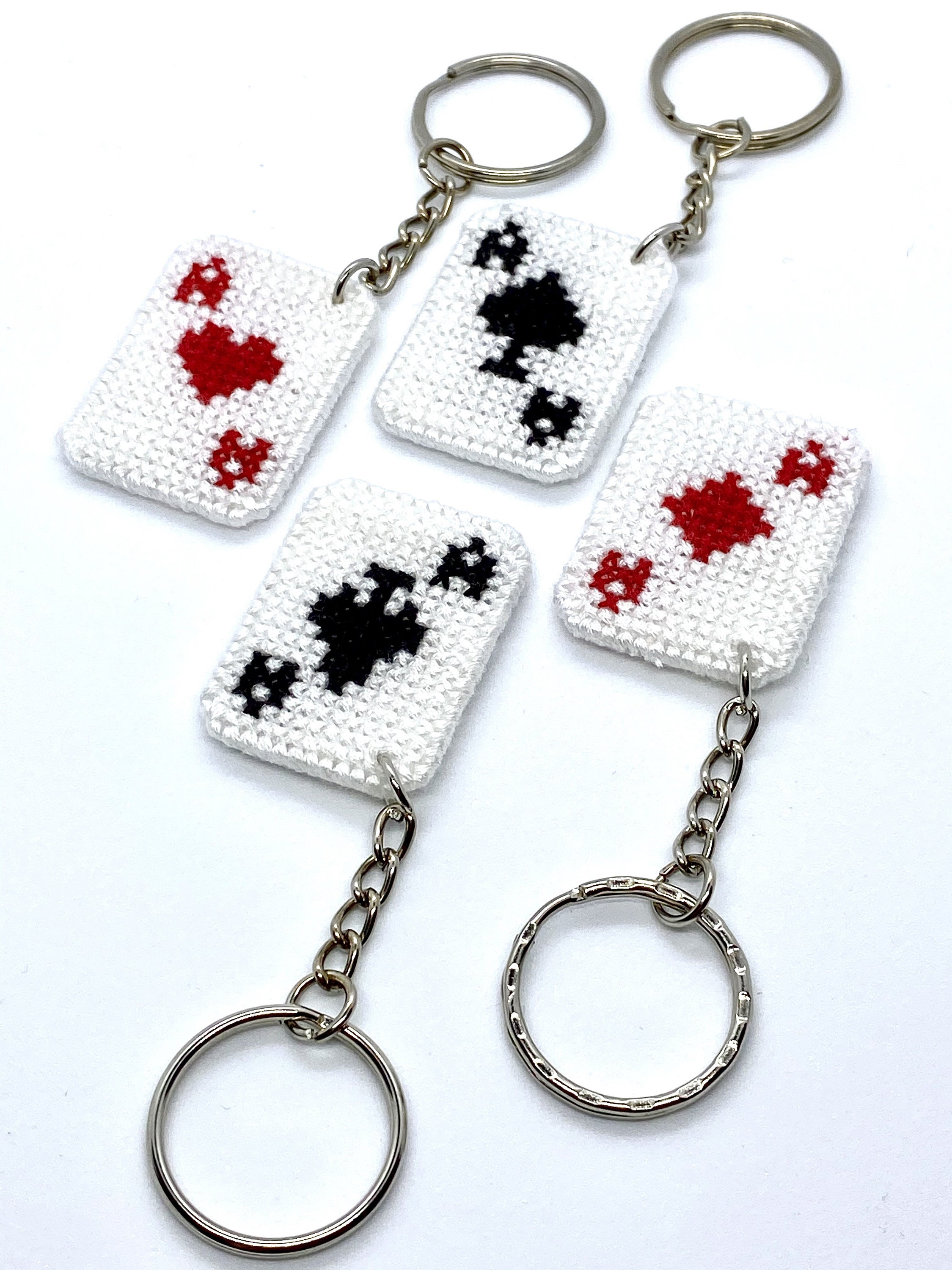 Ace of Diamonds Cross Stitch Keyring Etsy