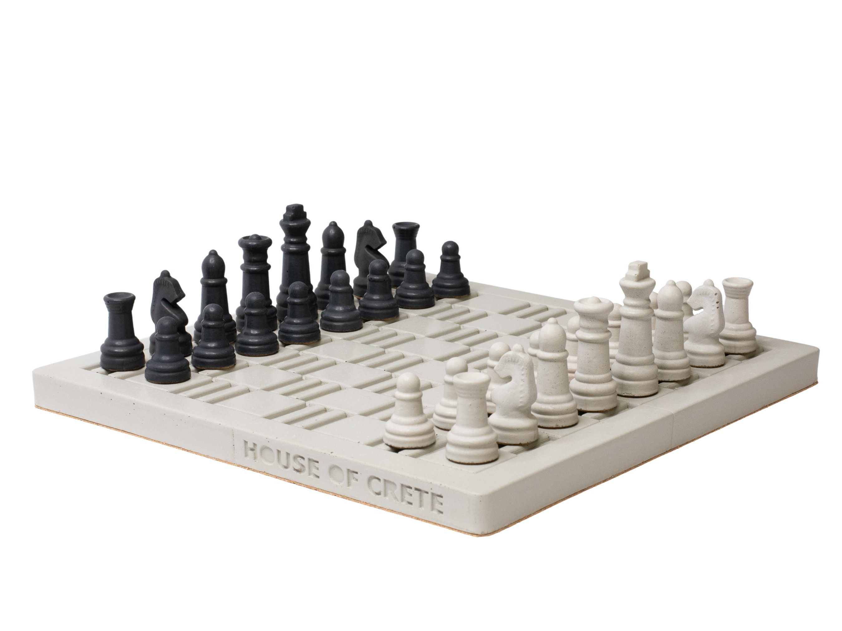 Concrete Chess Set Handmade Chess Board With Pieces Unique - Etsy