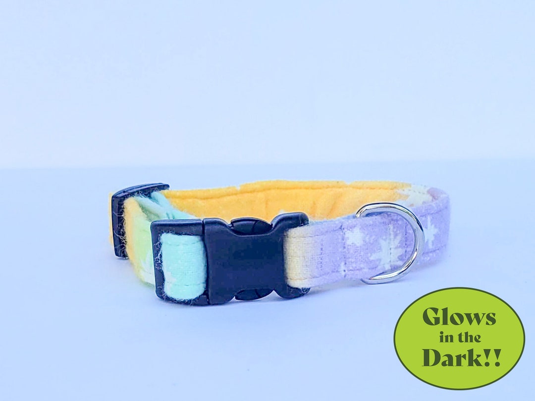 Rainbow Dog Collar Glow in the Dark Dog Collar Multicolor Etsy