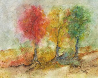 Autumn Joy (11x14) - Watercolor, Watercolor painting, Fine art print
