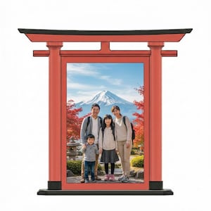 Japanese Torii Gate Picture Frame-Customizable Display-ready design