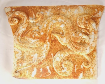 Unique Large Art Sculpture Hammerhead Salamander Dragon Alabaster Carved Tile