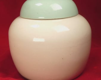 Vintage Doulton Lambeth Plain Ginger Jar with Cork and Lid 3.5"