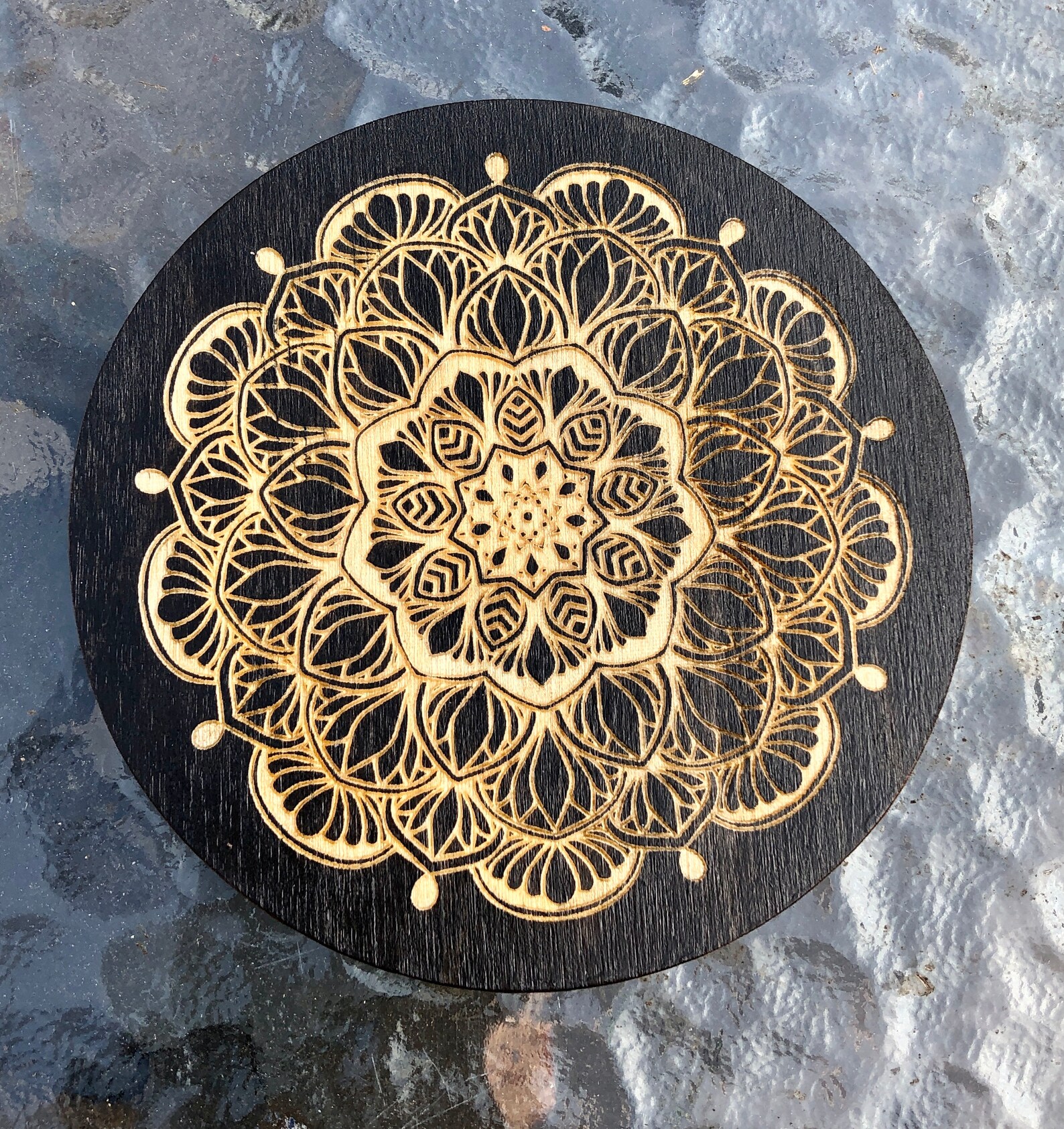 Diy Mandala Coasters Mandala Flower Coasters wood 10cm. Laser engraved hand | Etsy