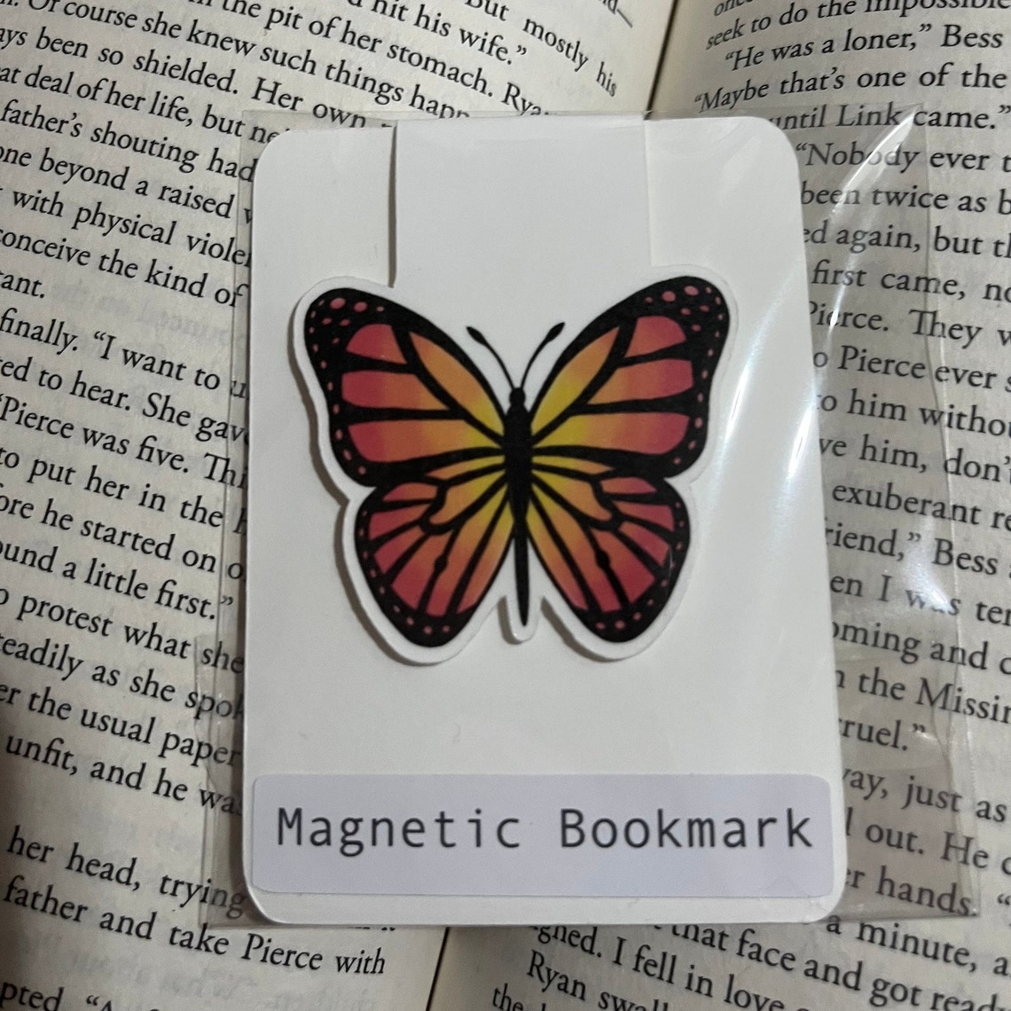 Orange Butterfly Magnetic Bookmark - Etsy