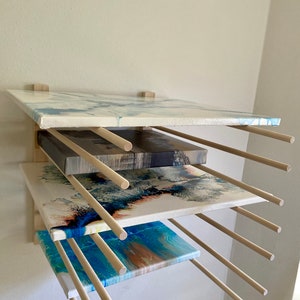 Large Wall Mounted Canvas Drying Rack Painting Acrylic Resin Mixed Media Storage Etsy UK