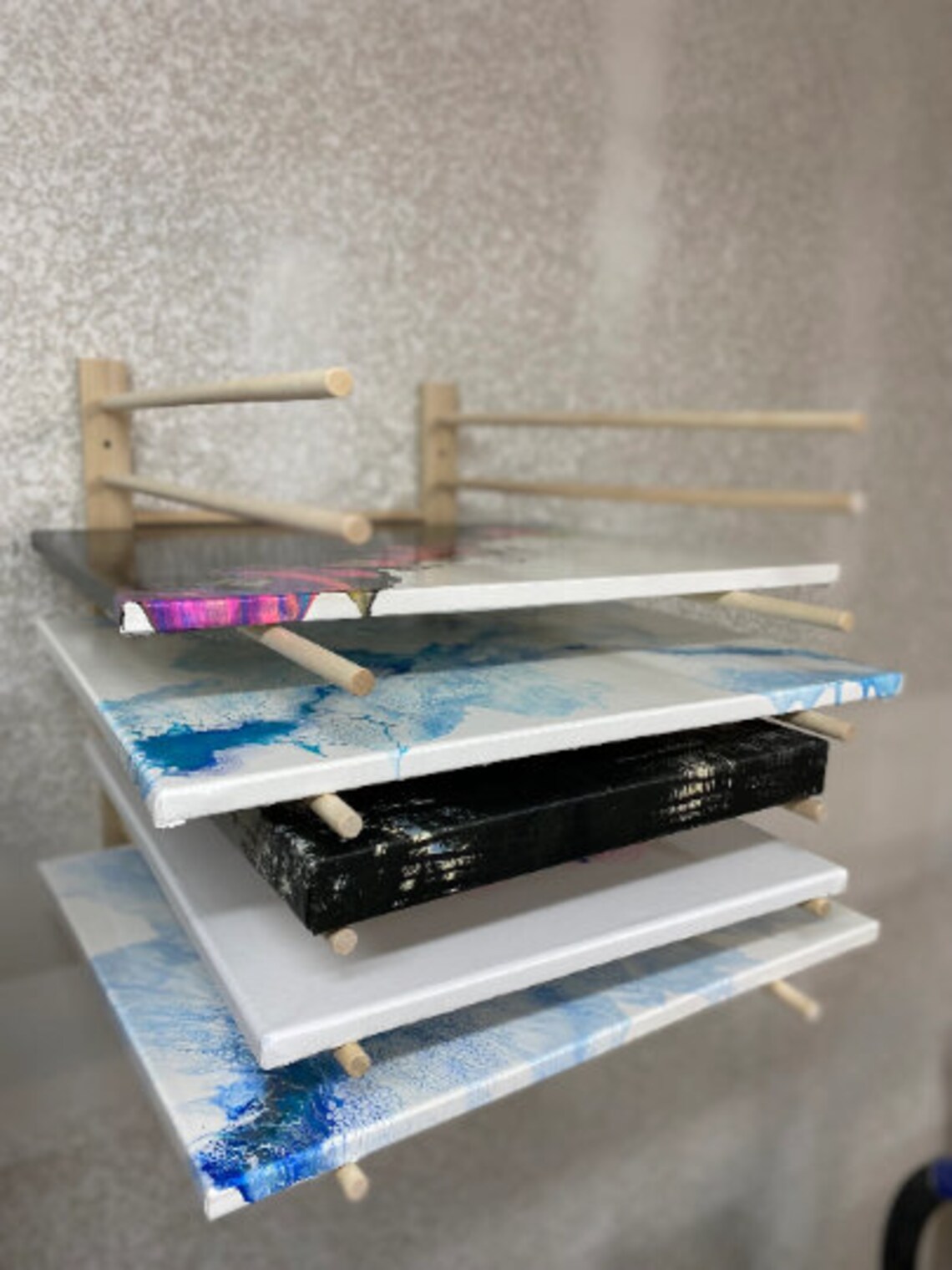 Large Wall Mounted Canvas Drying Rack Painting Acrylic Etsy