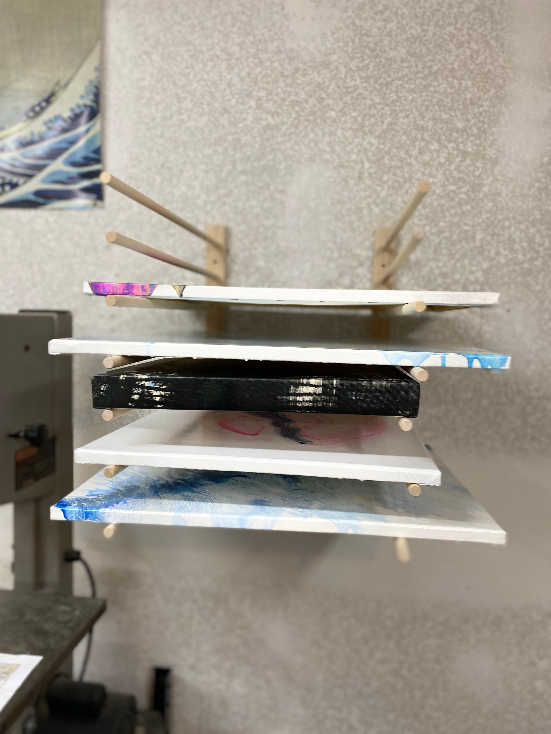 Large Wall Mounted Canvas Drying Rack Painting Acrylic Etsy