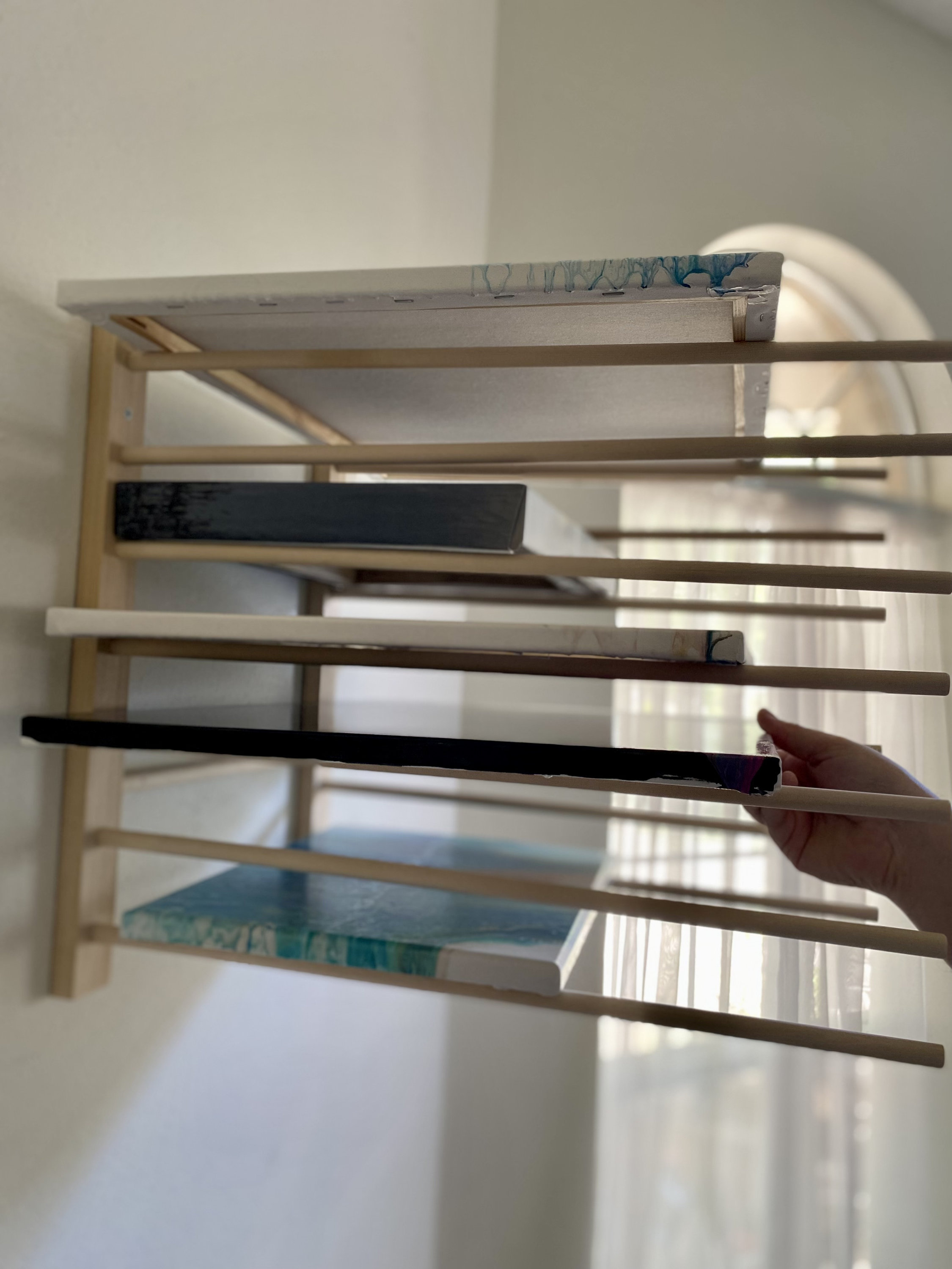 Large Wall Mounted Canvas Drying Rack Painting Acrylic Etsy