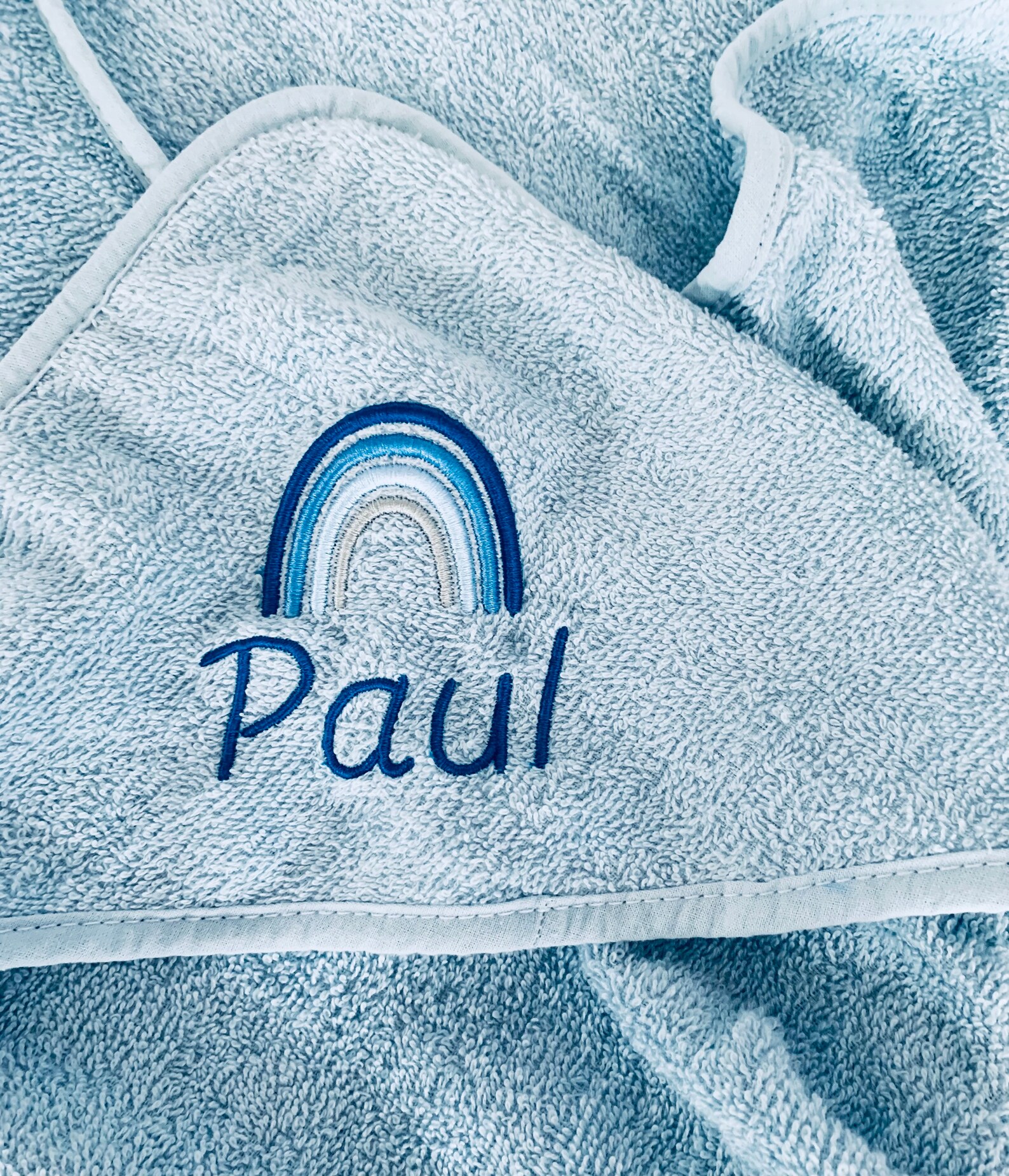 Baby Bath Towel Embroidered With Name 100 Cotton Etsy