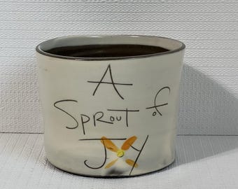 ZPots A SPOUT of JOY Ceramic Planter | Wheel-thrown Utensil Crock | Sustainably Made Ceramic Planter Flower Pot