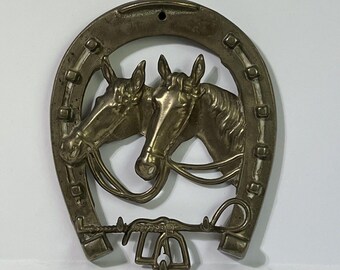 Vintage Cast Iron Horse Wall Hook | Horseshoe Key Holder | Western Rustic Farmhouse Decor | Equestrian Tack Room Hook | Equine Foyer Decor