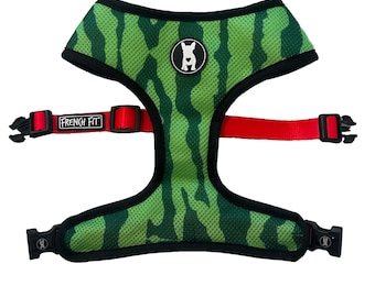 Watermelon Print Reversible Dog Harness, Breathable Padded Mesh