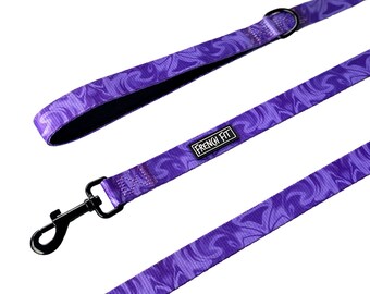 Purple Marble Padded Dog Leash - Reversible 5ft Design