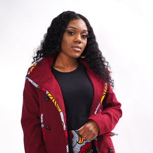 Manteau en pagne pour femme hot sale