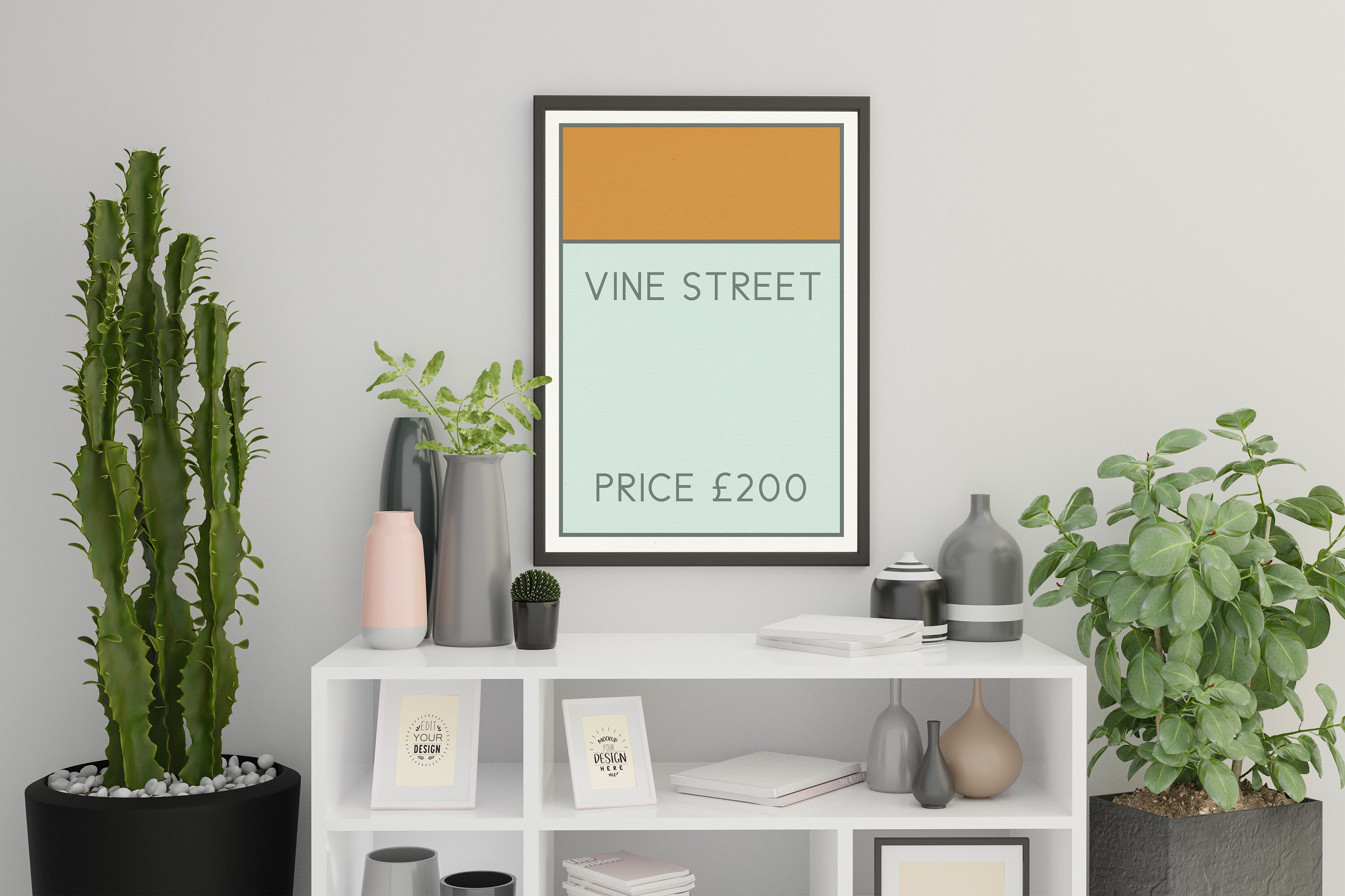 Vine Street Monopoly Card Monopoly board Custom Monopoly Etsy