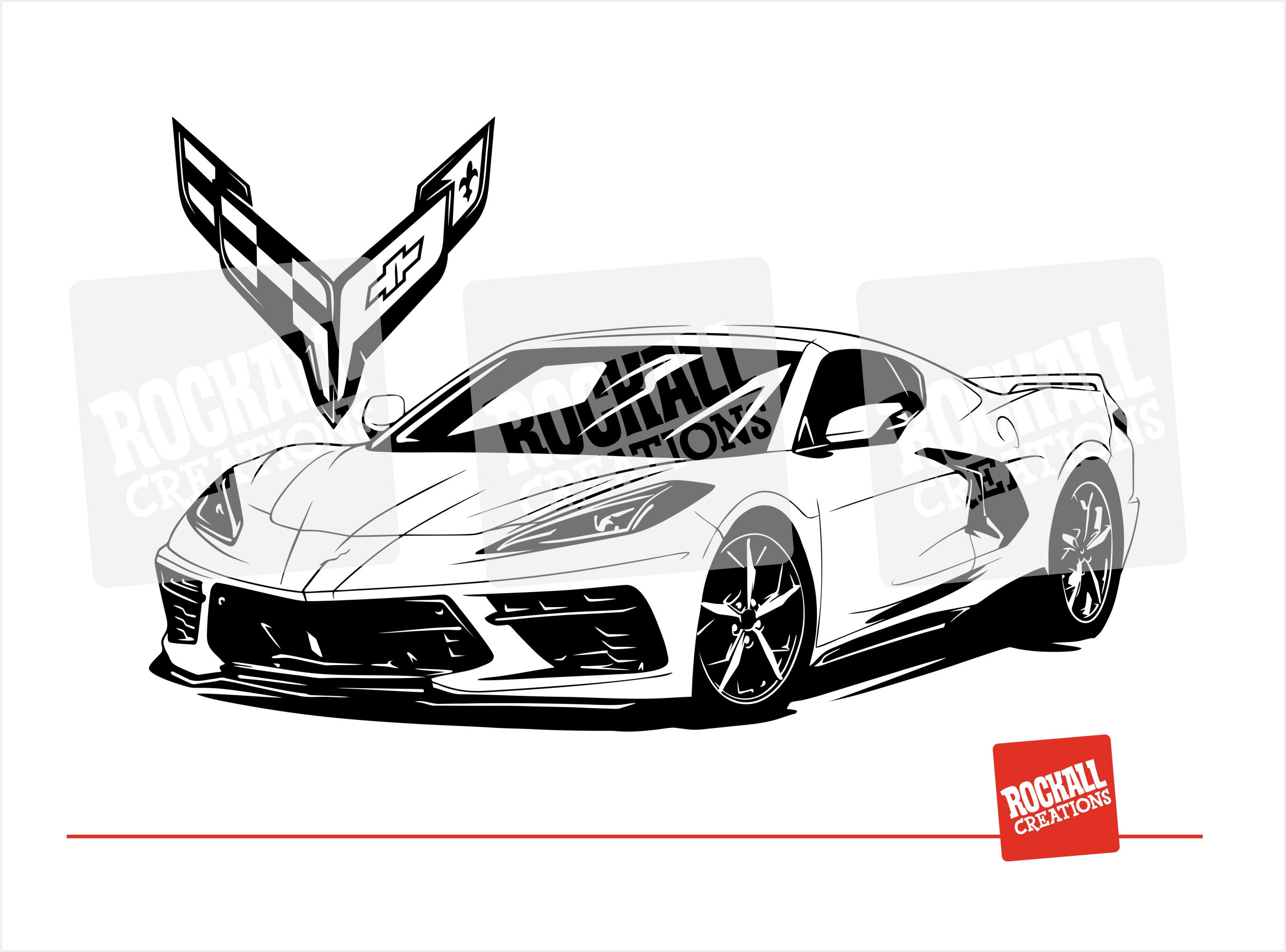 Chevy Corvette C8 digital vector files png svg cdr eps - Etsy México