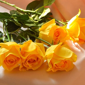 Real touch yellow rose. Rayon roses for wedding bouquets. Home decor flowers.