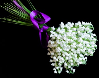 Real Touch Lily of the Valley Bouquet, Faux Wedding Flowers