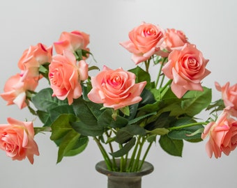 Real Touch Rose: Deep Pink Silk Flower Arrangement (16 Inch)