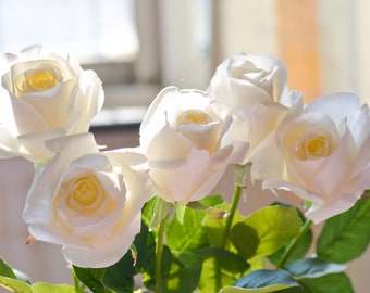 Real Touch White Rose, Rayon Wedding Flowers