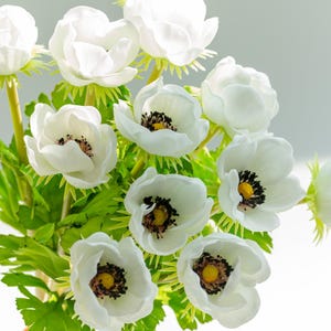 White pu anemone flower  Real touch flowers  Artificial flowers for the wedding