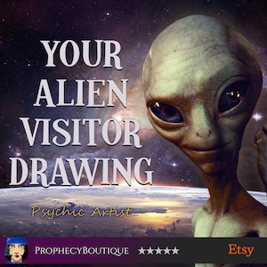 Disegno di contatto alieno Artista psichico - Disegnerò il tuo visitatore alieno Disegno psichico e lettura - Consegna in giornata