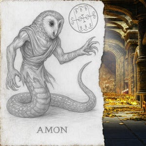 Ars Goetia Demon Portrait & Psychic Reading | Dark Art and Personalized Digital PDF Report by Sotherys Fast Glimpse