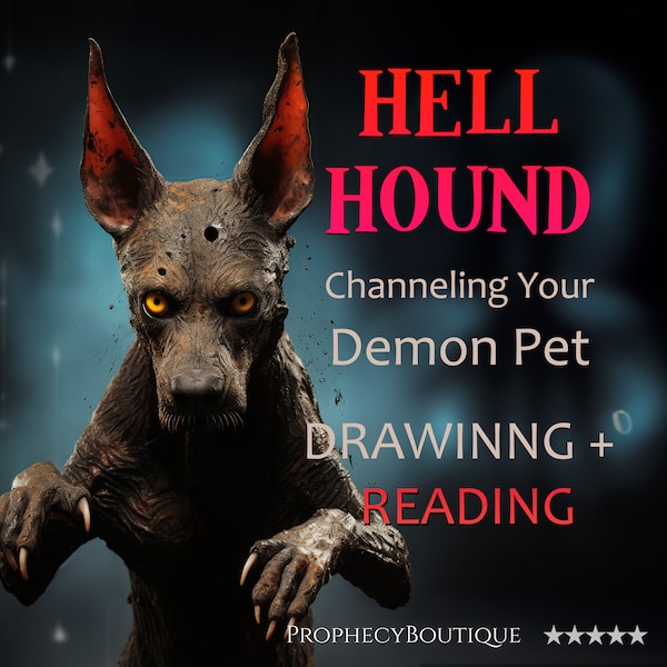 Hellhound spiritueel dier - Gepersonaliseerde Hellhound Protector Portret & Reading Same Day Psychic Artist