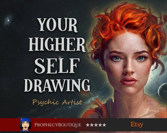 Higher Self Drawing & Psychic Reading - I Will Draw Your Higher Self, Daimon Portrait Psychic Drawing Same Day Delivery