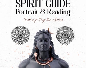 Spirit Guide Portrait & Psychic Reading | Spirit Guide Altar Art and Written PDF | Digital Download