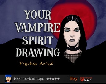 Vampirgeist-Zeichnung von Psychic Artist – Ich werde Ihren psychischen Vampirgeist-Begleiter, okkulte Kunst und intuitive Lektüre zeichnen