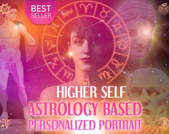 Your Higher Self In-Depth Natal Chart Portrait, Birth Chart Astrology Reading, Full Personalized Natal Chart Analysis Report & Astrology Art