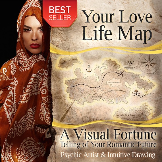 Love Life Forecast Map | A Visual Timeline of Your Romantic Future | Astrocartography Reading & Spiritual Love Path Map Drawing