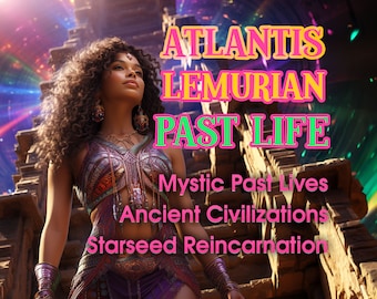 Atlantis & Lemuria Portrait with Reading | Ancient Civilization Starseed Past Life Personalized PDF and Digital Art
