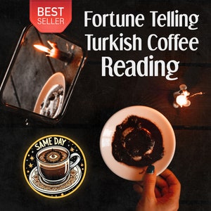 Wahrsagende Lektüre über türkischen Kaffee Kaffeesatz hat mir seine Geheimnisse über Ihre Zukunft, Liebe, Karriere enthüllt Hellseher am selben Tag Bild 1