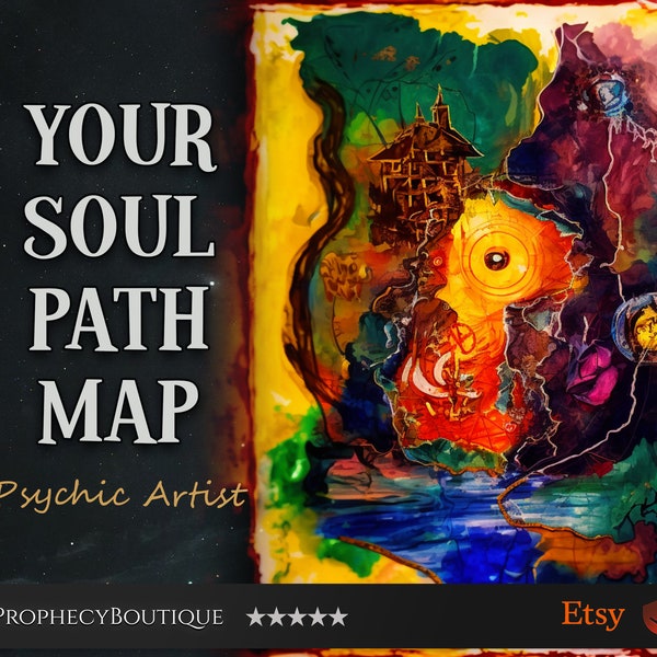Intuitive Soul Path Map Drawing by Psychic Artist