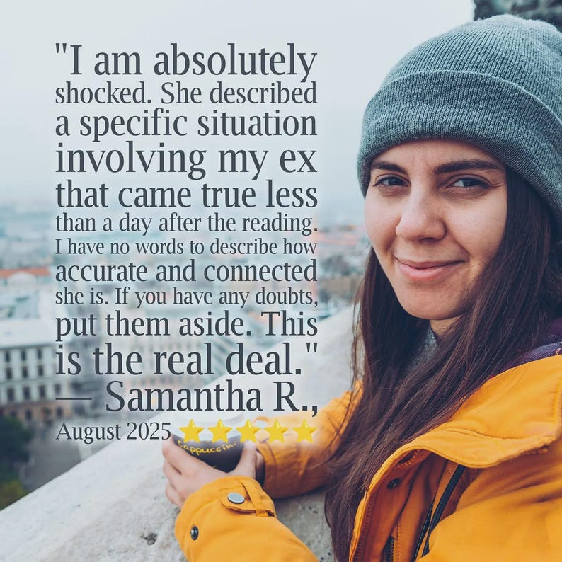 May include: A woman wearing a gray beanie and a yellow jacket smiles at the camera. Text on the image reads: "I am absolutely shocked... This is the real deal." The text also includes a name and the date August 2025.