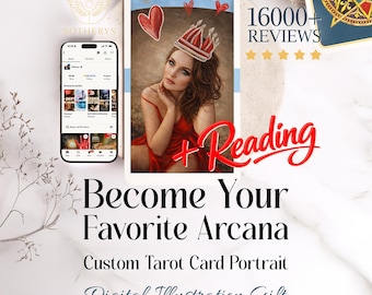 Custom Tarot Card Illustration | Become Your Arcana, Personalized Portrait & Reading (Digital PDF)