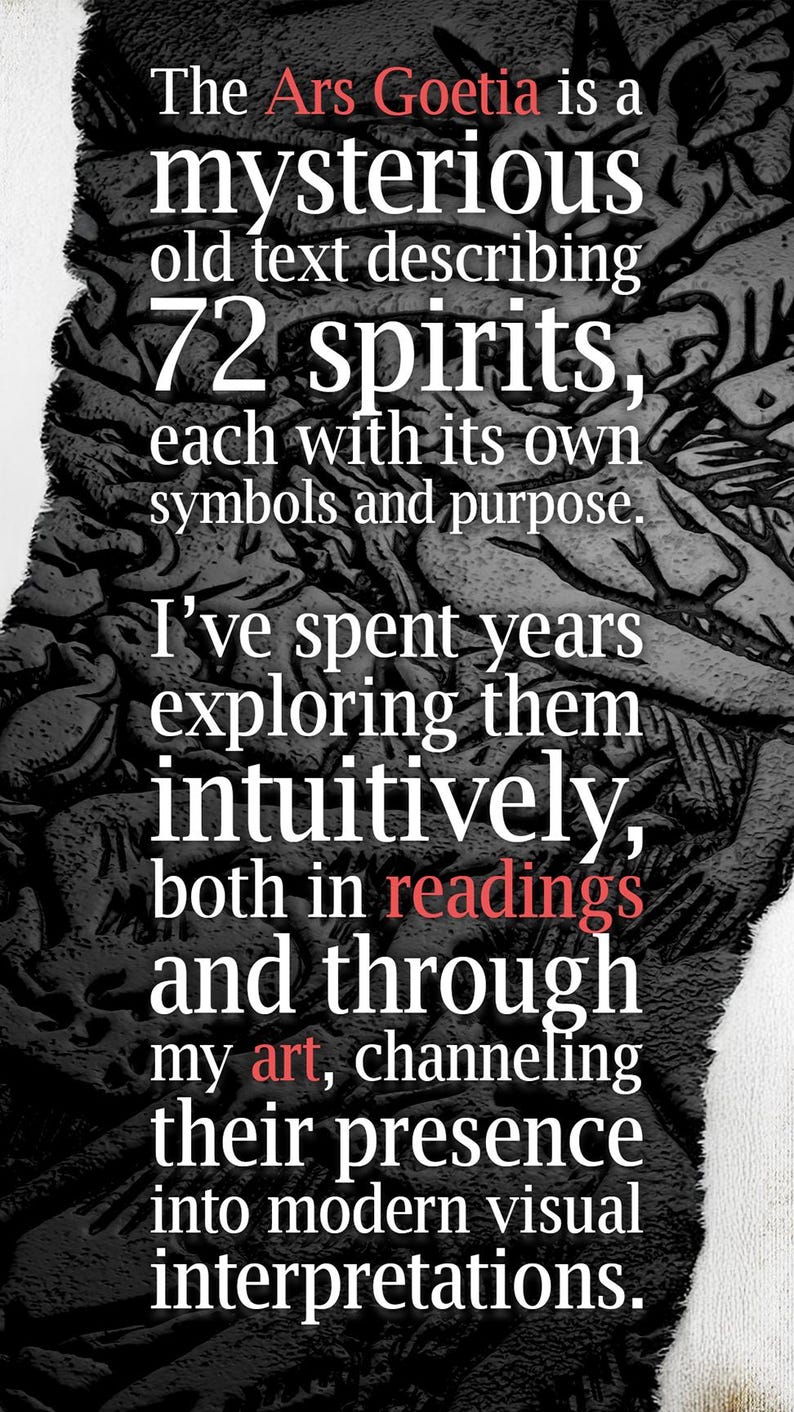 Ars Goetia Demon Portrait & Psychic Reading | Dark Art and Personalized Digital PDF Report by Sotherys image 2