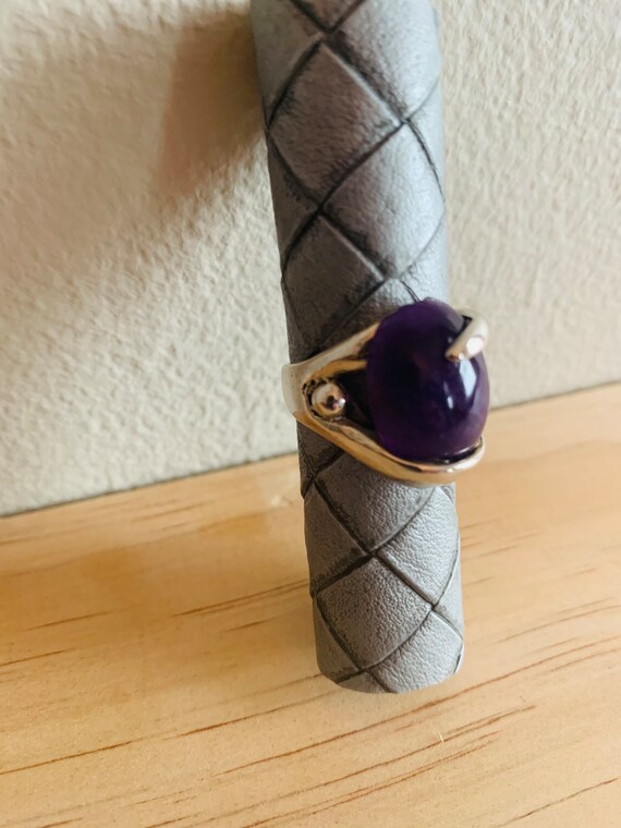 Amethyst Cabochon silver Ring - image 3